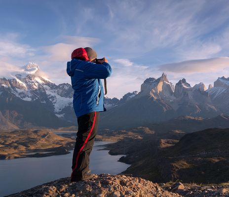 Mensch fotografiert in Patagonien