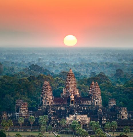 Siem Reap Angkor Wat bei Sonnenuntergang