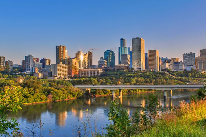 Skyline auf die Stadt Edmonton