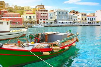 Boote am Hafen von Agios Nikolaos auf Kreta