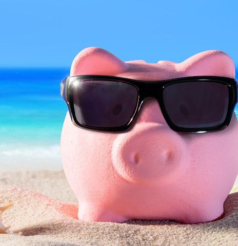 Sparschwein am Strand