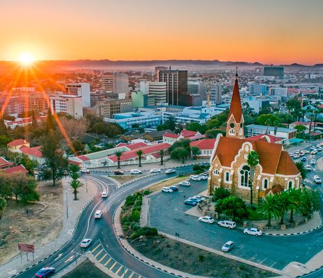 Windhoek bei Sonnenuntergang