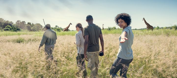 Menschen auf Safari in Südafrika