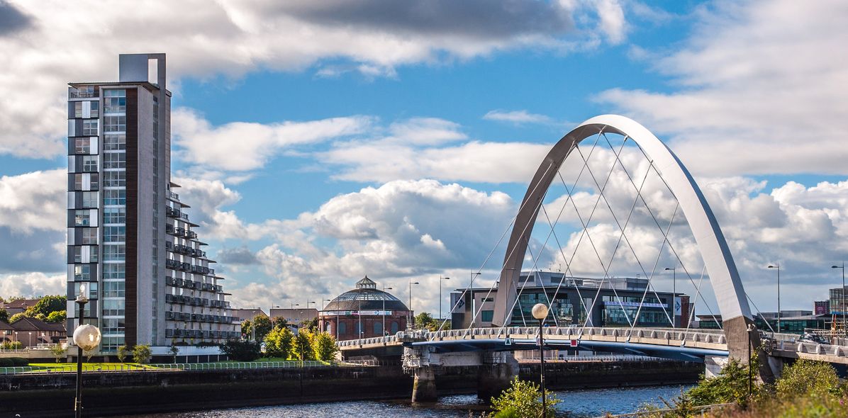 Blick auf Glasgow in Schottland