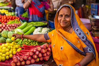 Frau in Jaipur am Markt