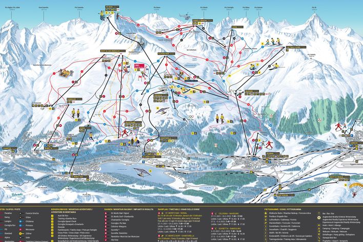 Pistenplan von St. Moritz in der Schweiz