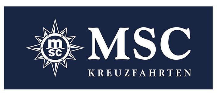 Logo von MSC Cruises in Blau mit weißer Schrift