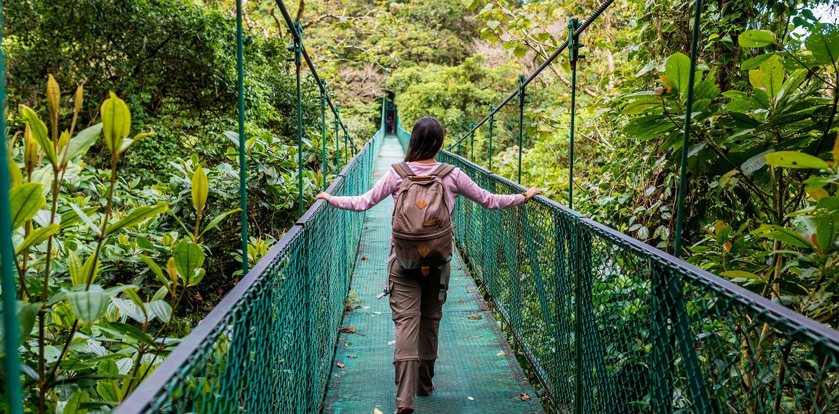 Hängebrücke im Regenwald von Costa Rica