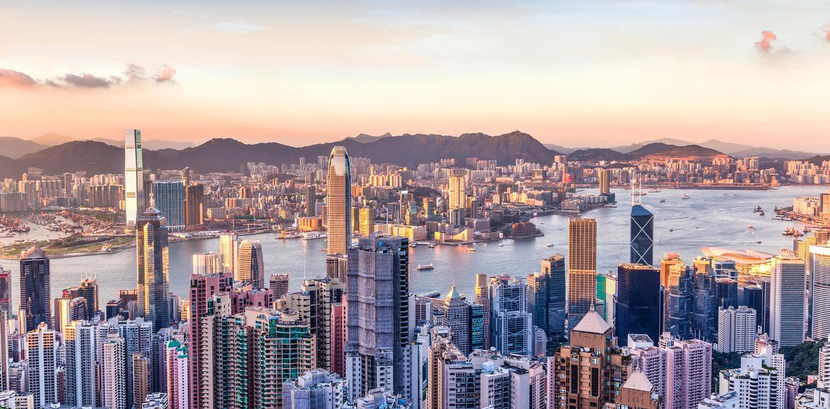 Blick auf die Skyline von Hongkong