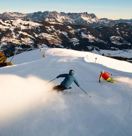 Skiabfahrt am Wilden Kaiser