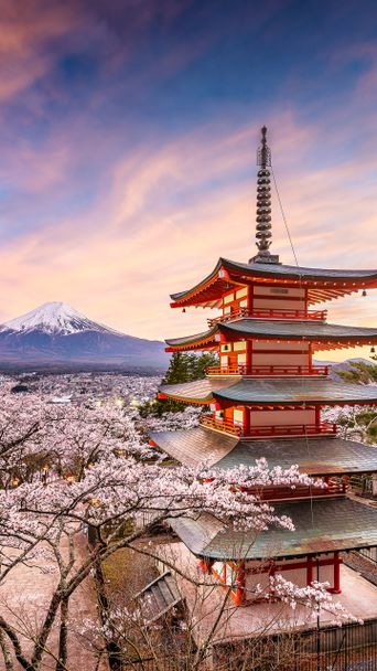 Chureito-Pagode mit Blick auf den Fuji in Japan