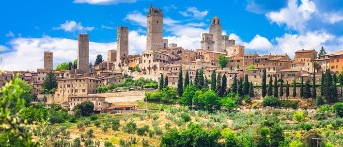 Ausblick auf San Gimignano