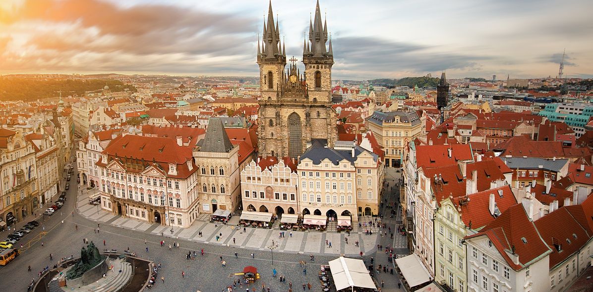 Luftaufnahme der Stadt Prag