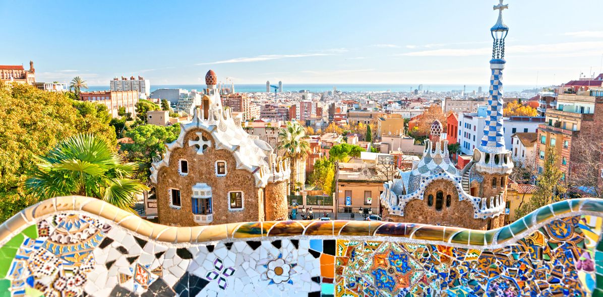 Blick auf Park Guell in Barcelona