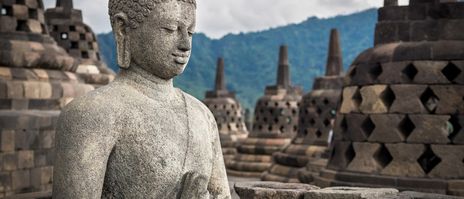 Der Borobudur-Tempel, ein buddhistischer Tempel auf Java