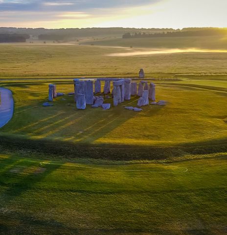 Luftaufnahme von Stonehenge in England