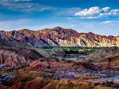 Regenbogen Berglandschaft in Zhangye Danxia Naturpark in China