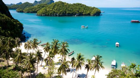Blick auf den Strand von Koh Samui