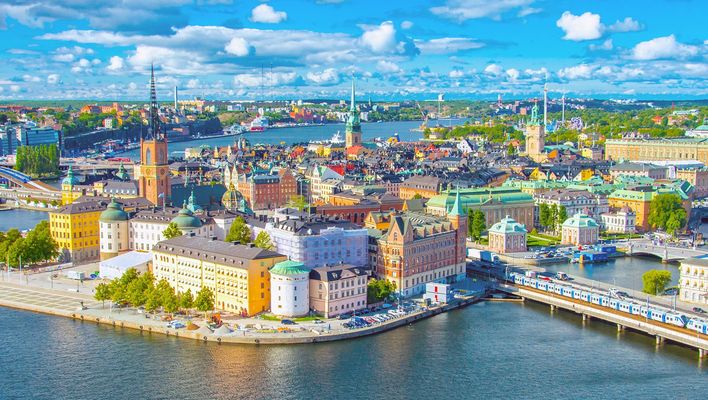 Blick auf die Stadt Stockholm