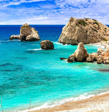 Petra tou Romiou Bucht