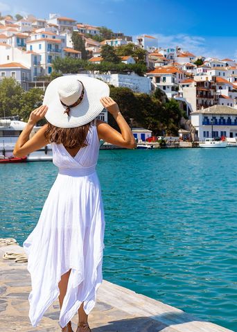 Frau auf den griechischen Inseln