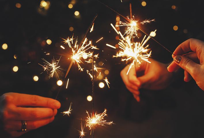 Wunderkerzen an Silvester