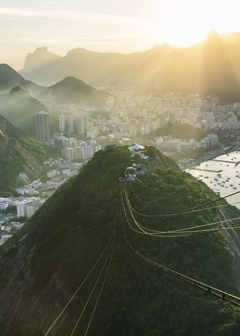 Blick auf Rio de Janeiro mit Seilbahn