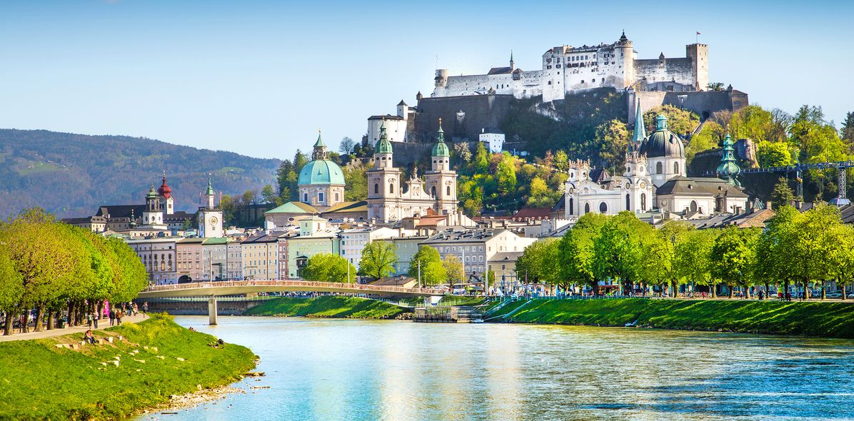 Salzburg mit Salzach und Festung Hohensalzburg