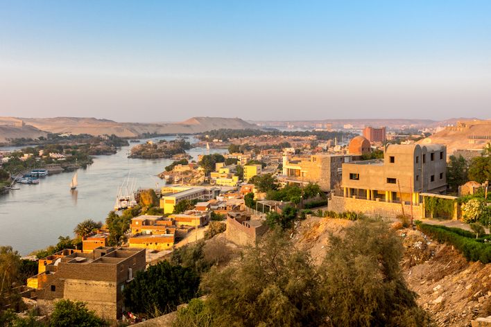 Blick auf Assuan am Nil