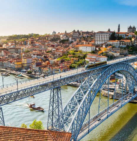 Bunte Häuser in Porto