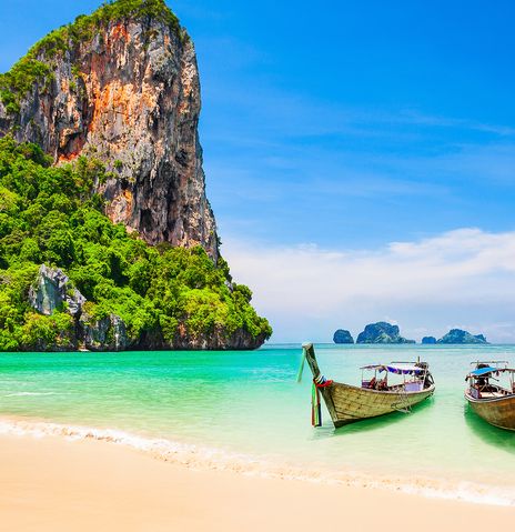 Boote am Strand von Koh Samui