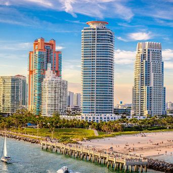 Skyline von Miami in Florida, USA