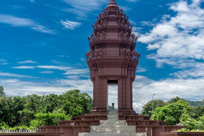 Blick auf den Tempel in Kep 