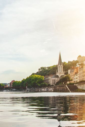 Blick auf den Fluss Rhône
