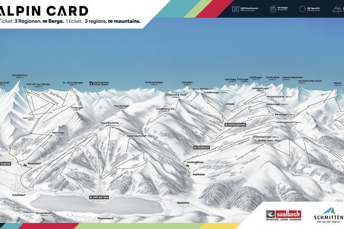 Pistenplan vom Skigebiet in Saalbach-Hinterglemm