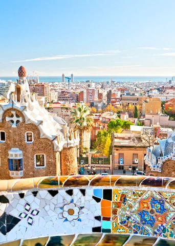 Blick auf Park Guell in Barcelona