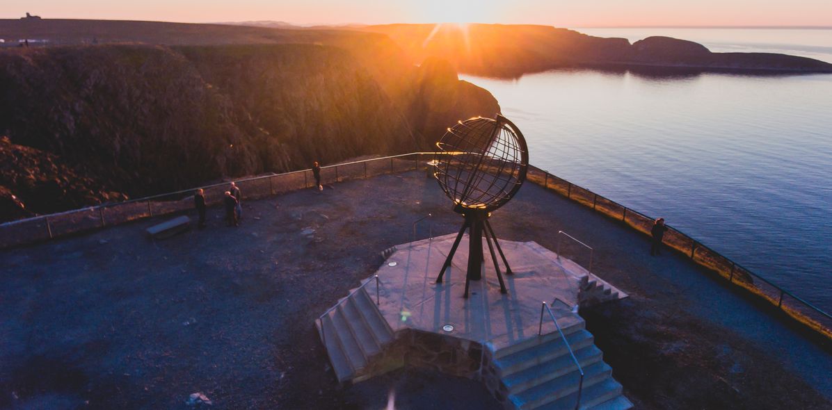Das Nordkap in Norwegen bei Sonnenuntergang