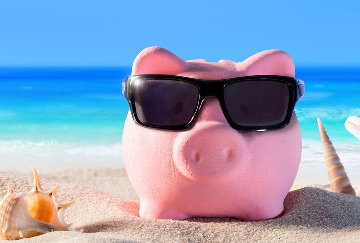 Sparschwein am Strand
