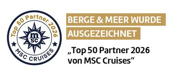 Siegel Top 50 Partner von MSC Cruises an Berge & Meer Touristik