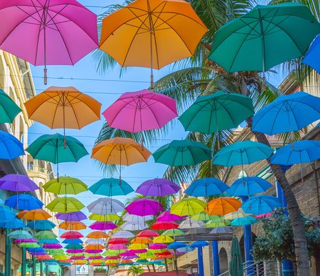 Port Louis Straße Regenschirme