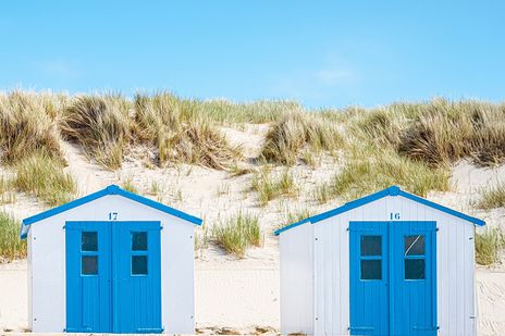 Strandhäuser auf der Insel Texel