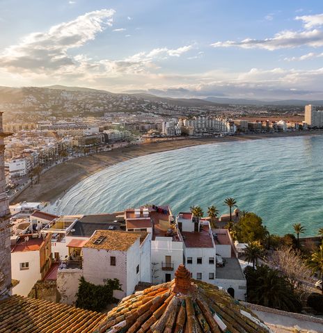 Blick auf Valencia und Meer