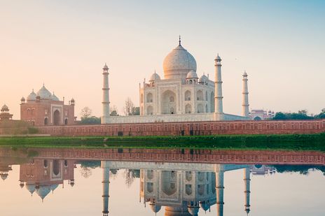 Blick auf den Taj Mahal in Indien