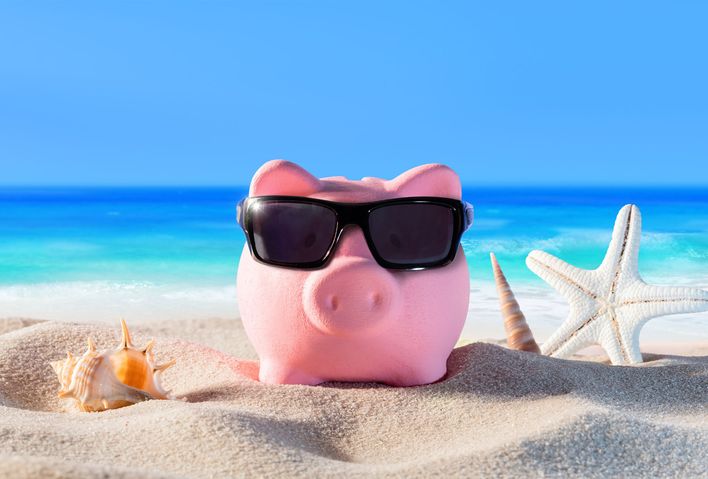 Sparschwein am Strand