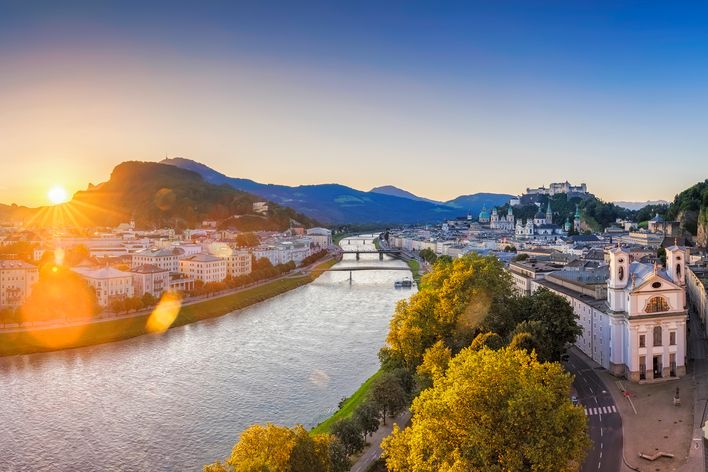 Sonnenuntergang in Salzburg