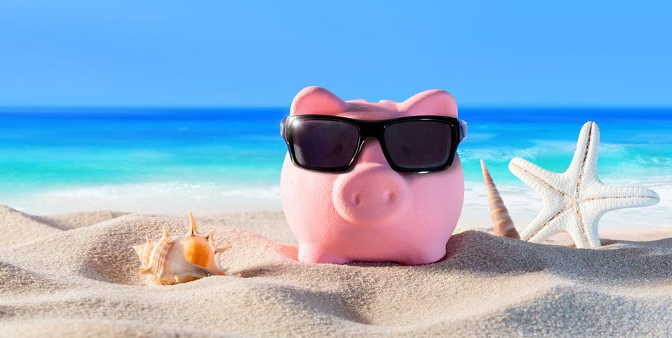 Sparschwein am Strand