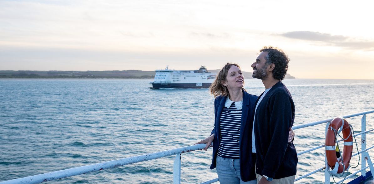 Paar auf einem DFDS-Fährschiff
