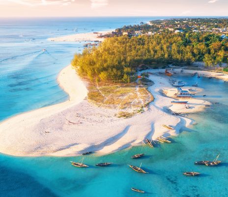 Strand in Sansibar von Oben