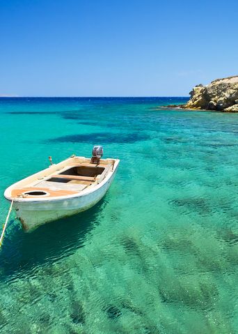 Boot im Meer auf Kreta