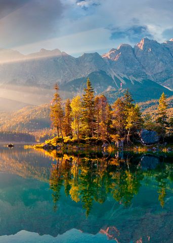 Seenlandschaft in Garmisch-Partenkirchen in Deutschland